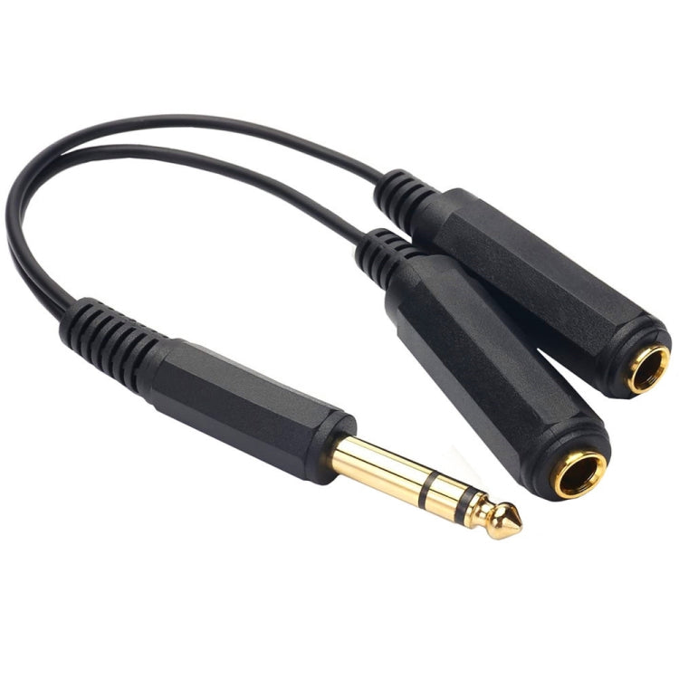 JUNSUNMAY Cavo adattatore jack audio stereo maschio da 6,35 mm da 1/4 di pollice a doppia femmina, lunghezza: 20 cm, 6.35mm M to 2 x F 20cm