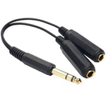 Cavo adattatore jack audio 6,35 mm maschio a doppia femmina 20 cm