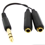 Cavo adattatore jack audio 6,35 mm maschio a doppia femmina 20 cm