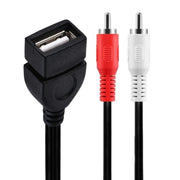 JUNSUNMAY USB 2.0 femmina a 2 x RCA maschio cavo adattatore splitter audio video, 0.2m, 1.5m