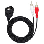 JUNSUNMAY USB 2.0 femmina a 2 x RCA maschio cavo adattatore splitter audio video, 0.2m, 1.5m
