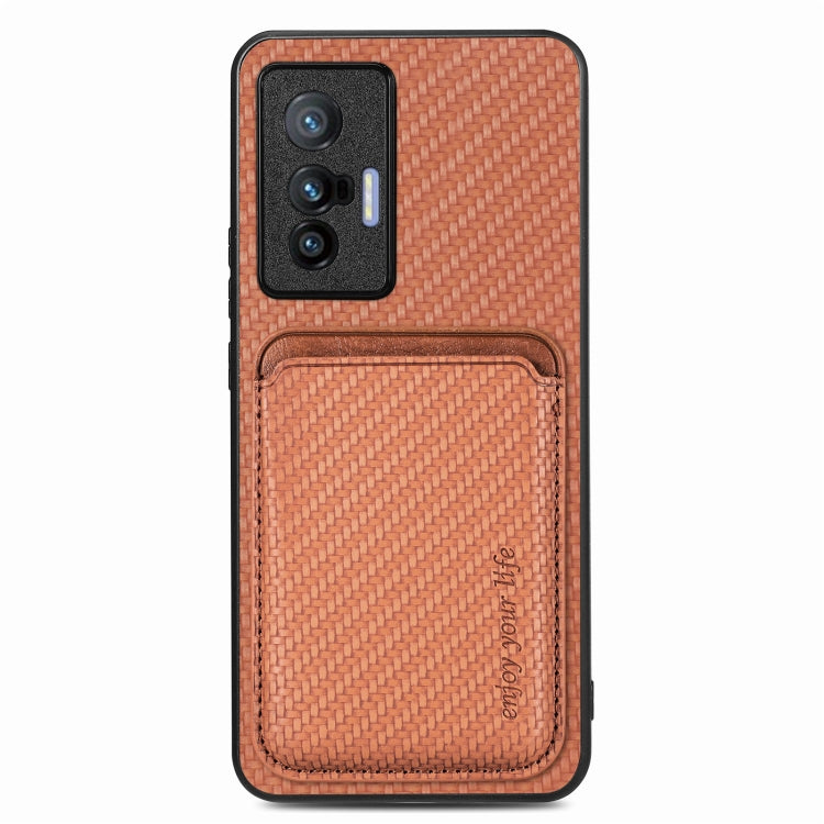 Custodia per telefono magnetica Magsafe in pelle in fibra di carbonio, For Honor Magic5 Pro, FOr vivo X70