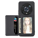 Custodia per telefono con borsa per carte magnetiche in fibra di carbonio, For Honor 80, For Honor Magic4 Lite, For Honor Magic5 Pro, For OPPO A16