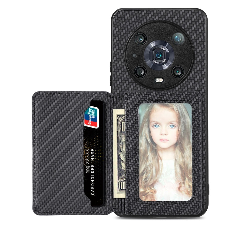 Custodia per telefono con borsa per carte magnetiche in fibra di carbonio, For Honor 80, For Honor Magic4 Lite, For Honor Magic5 Pro, For OPPO A16