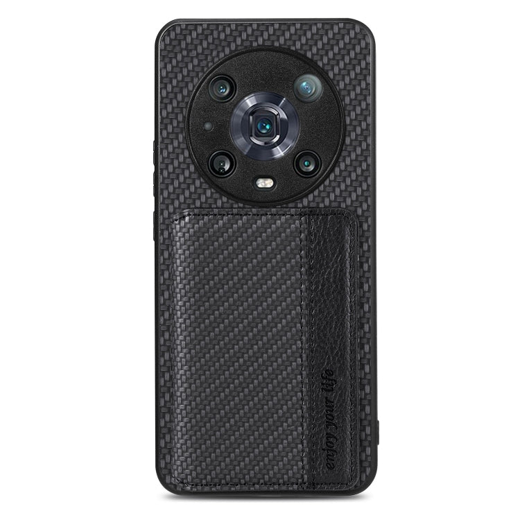 Custodia per telefono con borsa per carte magnetiche in fibra di carbonio, For Honor 80, For Honor Magic4 Lite, For Honor Magic5 Pro, For OPPO A16
