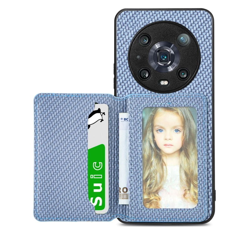 Custodia per telefono con borsa per carte magnetiche in fibra di carbonio, For Honor 80, For Honor Magic4 Lite, For Honor Magic5 Pro, For OPPO A16
