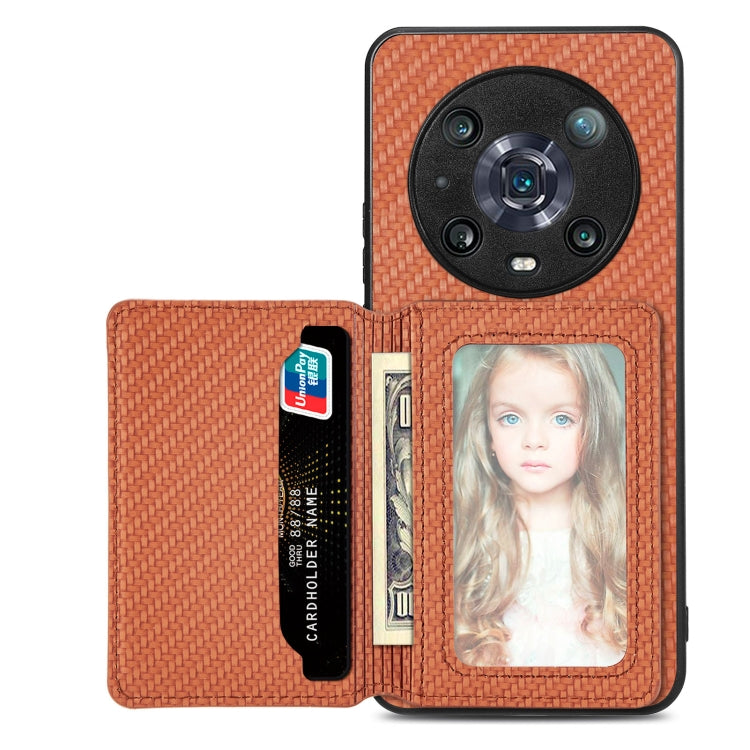 Custodia per telefono con borsa per carte magnetiche in fibra di carbonio, For Honor 80, For Honor Magic4 Lite, For Honor Magic5 Pro, For OPPO A16
