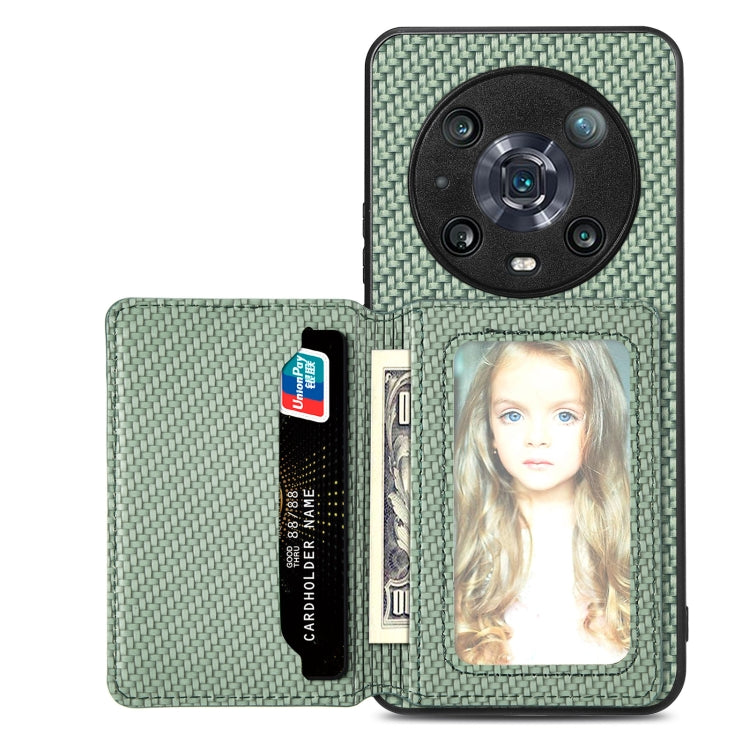 Custodia per telefono con borsa per carte magnetiche in fibra di carbonio, For Honor 80, For Honor Magic4 Lite, For Honor Magic5 Pro, For OPPO A16