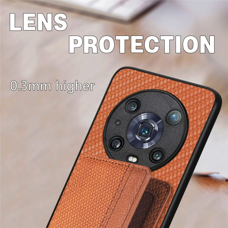 Custodia per telefono con borsa per carte magnetiche in fibra di carbonio, For Honor 80, For Honor Magic4 Lite, For Honor Magic5 Pro, For OPPO A16