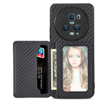 Custodia per telefono con borsa per carte magnetiche in fibra di carbonio, For Honor 80, For Honor Magic4 Lite, For Honor Magic5 Pro, For OPPO A16