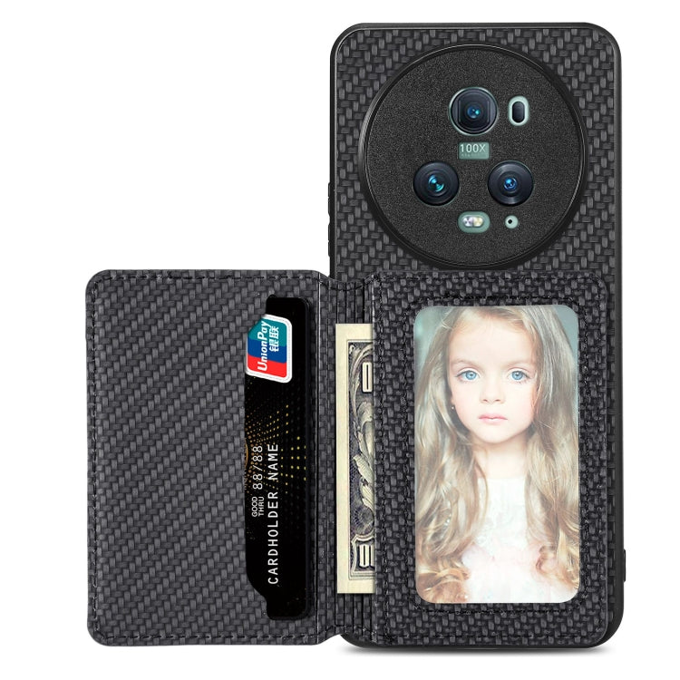 Custodia per telefono con borsa per carte magnetiche in fibra di carbonio, For Honor 80, For Honor Magic4 Lite, For Honor Magic5 Pro, For OPPO A16