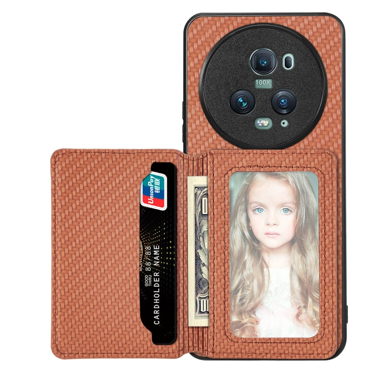 Custodia per telefono con borsa per carte magnetiche in fibra di carbonio, For Honor 80, For Honor Magic4 Lite, For Honor Magic5 Pro, For OPPO A16