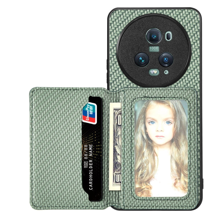Custodia per telefono con borsa per carte magnetiche in fibra di carbonio, For Honor 80, For Honor Magic4 Lite, For Honor Magic5 Pro, For OPPO A16