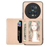 Custodia per telefono con borsa per carte magnetiche in fibra di carbonio, For Honor 80, For Honor Magic4 Lite, For Honor Magic5 Pro, For OPPO A16