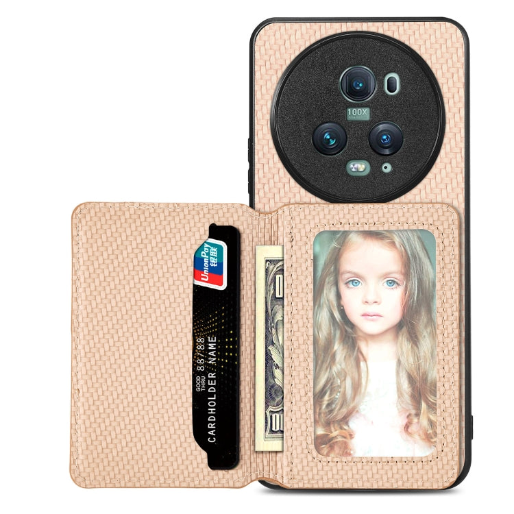 Custodia per telefono con borsa per carte magnetiche in fibra di carbonio, For Honor 80, For Honor Magic4 Lite, For Honor Magic5 Pro, For OPPO A16