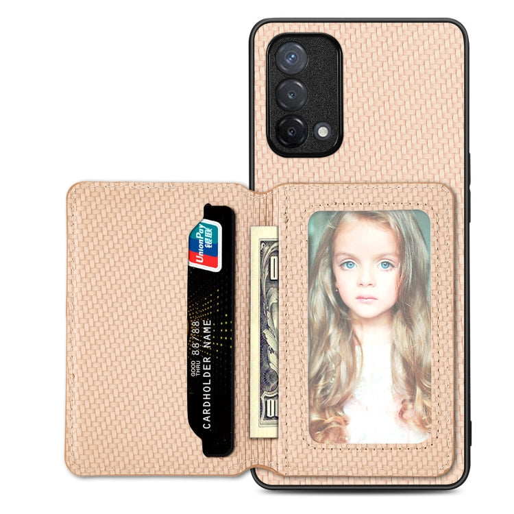 Custodia per telefono con borsa per carte magnetiche in fibra di carbonio, For Xiaomi Redmi Note 10 5G, For Xiaomi Redmi Note 12 5G Global, For OPPO A74 5G