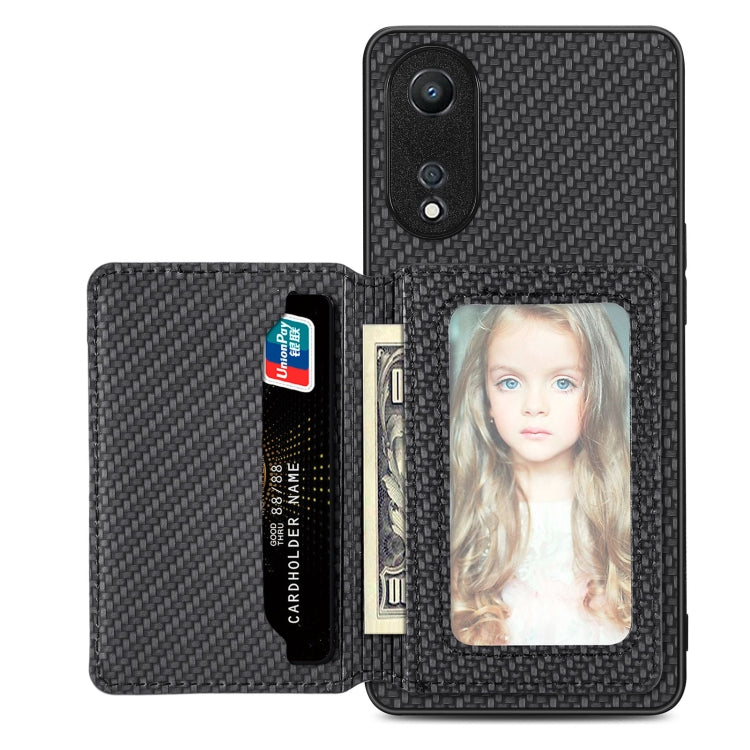 Custodia per telefono con borsa per carte magnetiche in fibra di carbonio, For OPPO A78, For OPPO A94 5G, For OPPO Find X6 Pro, For OPPO Find X6