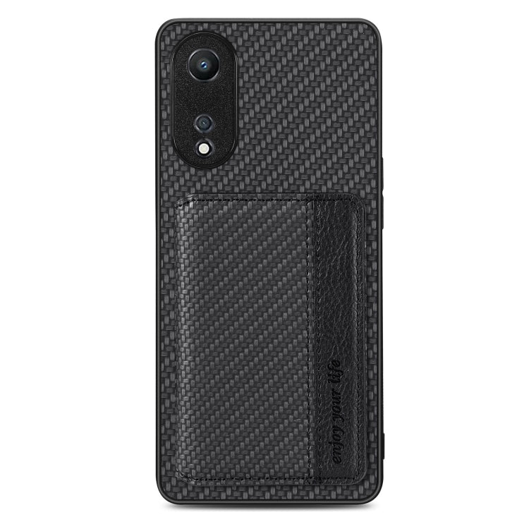Custodia per telefono con borsa per carte magnetiche in fibra di carbonio, For OPPO A78, For OPPO A94 5G, For OPPO Find X6 Pro, For OPPO Find X6