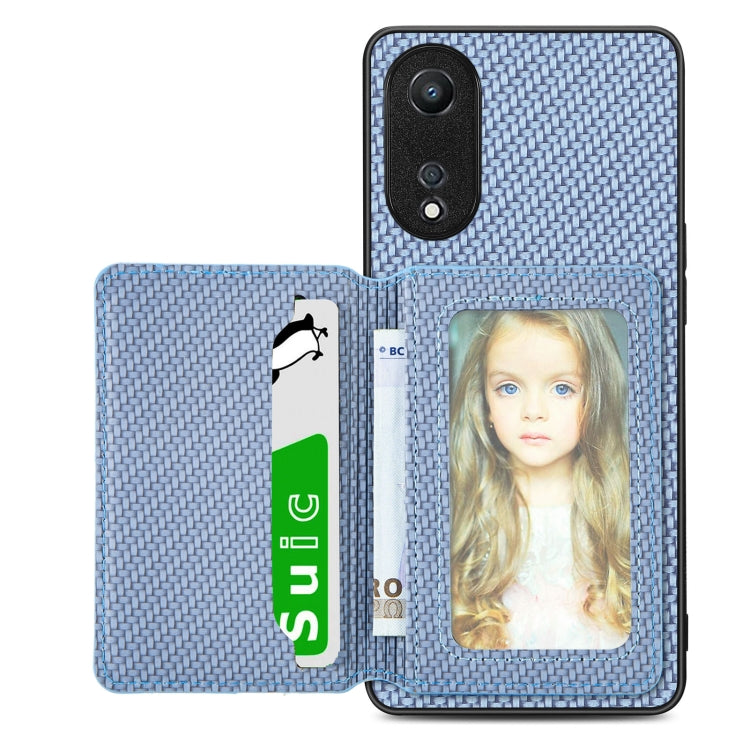 Custodia per telefono con borsa per carte magnetiche in fibra di carbonio, For OPPO A78, For OPPO A94 5G, For OPPO Find X6 Pro, For OPPO Find X6