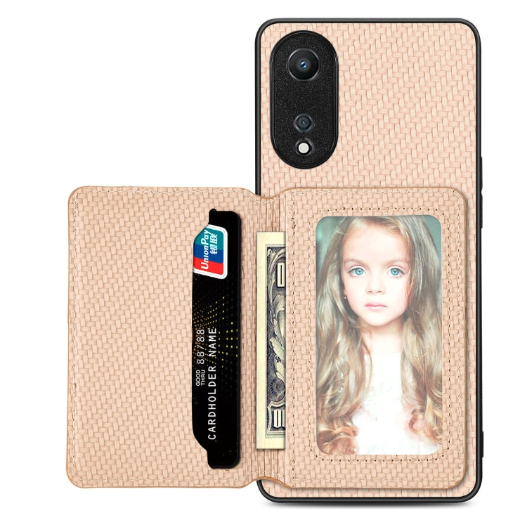 Custodia per telefono con borsa per carte magnetiche in fibra di carbonio, For OPPO A78, For OPPO A94 5G, For OPPO Find X6 Pro, For OPPO Find X6