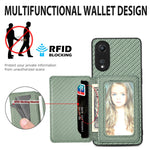 Custodia per telefono con borsa per carte magnetiche in fibra di carbonio, For OPPO A78, For OPPO A94 5G, For OPPO Find X6 Pro, For OPPO Find X6