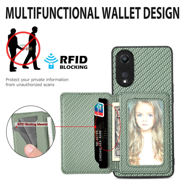 Custodia per telefono con borsa per carte magnetiche in fibra di carbonio, For OPPO A78, For OPPO A94 5G, For OPPO Find X6 Pro, For OPPO Find X6