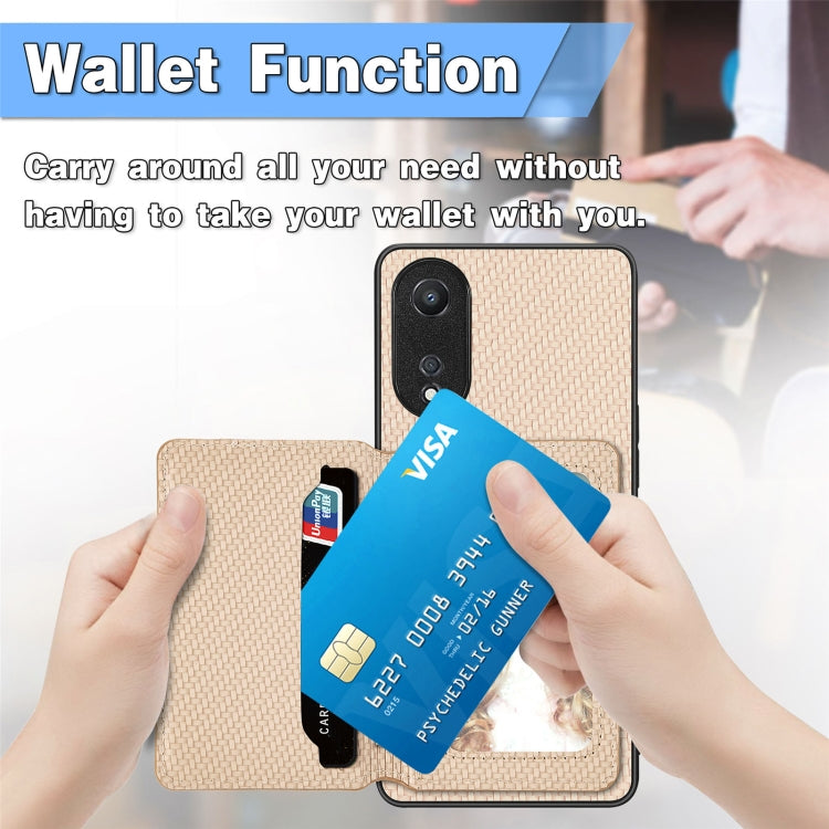 Custodia per telefono con borsa per carte magnetiche in fibra di carbonio, For OPPO A78, For OPPO A94 5G, For OPPO Find X6 Pro, For OPPO Find X6