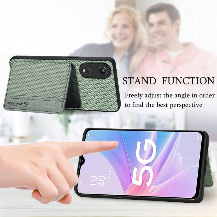 Custodia per telefono con borsa per carte magnetiche in fibra di carbonio, For OPPO A78, For OPPO A94 5G, For OPPO Find X6 Pro, For OPPO Find X6