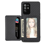 Custodia per telefono con borsa per carte magnetiche in fibra di carbonio, For OPPO A78, For OPPO A94 5G, For OPPO Find X6 Pro, For OPPO Find X6