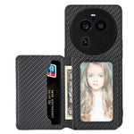 Custodia per telefono con borsa per carte magnetiche in fibra di carbonio, For OPPO A78, For OPPO A94 5G, For OPPO Find X6 Pro, For OPPO Find X6