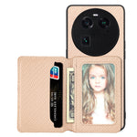 Custodia per telefono con borsa per carte magnetiche in fibra di carbonio, For OPPO A78, For OPPO A94 5G, For OPPO Find X6 Pro, For OPPO Find X6