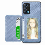 Custodia per telefono con borsa per carte magnetiche in fibra di carbonio, For OPPO Reno5 5G, For OPPO Reno7 5G, For OPPO Reno8 T 4G, For  vivo X70