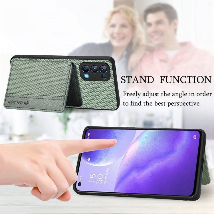 Custodia per telefono con borsa per carte magnetiche in fibra di carbonio, For OPPO Reno5 5G, For OPPO Reno7 5G, For OPPO Reno8 T 4G, For  vivo X70