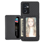 Custodia per telefono con borsa per carte magnetiche in fibra di carbonio, For OPPO Reno5 5G, For OPPO Reno7 5G, For OPPO Reno8 T 4G, For  vivo X70