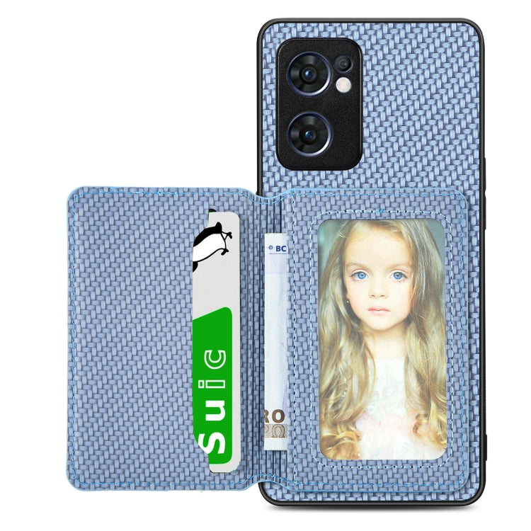 Custodia per telefono con borsa per carte magnetiche in fibra di carbonio, For OPPO Reno5 5G, For OPPO Reno7 5G, For OPPO Reno8 T 4G, For  vivo X70