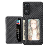 Custodia per telefono con borsa per carte magnetiche in fibra di carbonio, For OPPO Reno5 5G, For OPPO Reno7 5G, For OPPO Reno8 T 4G, For  vivo X70