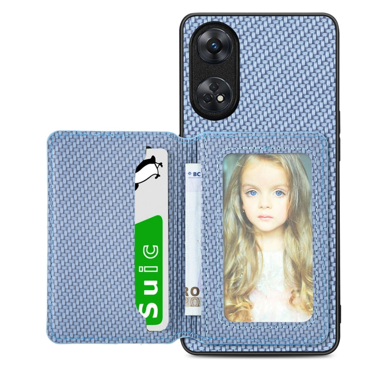 Custodia per telefono con borsa per carte magnetiche in fibra di carbonio, For OPPO Reno5 5G, For OPPO Reno7 5G, For OPPO Reno8 T 4G, For  vivo X70