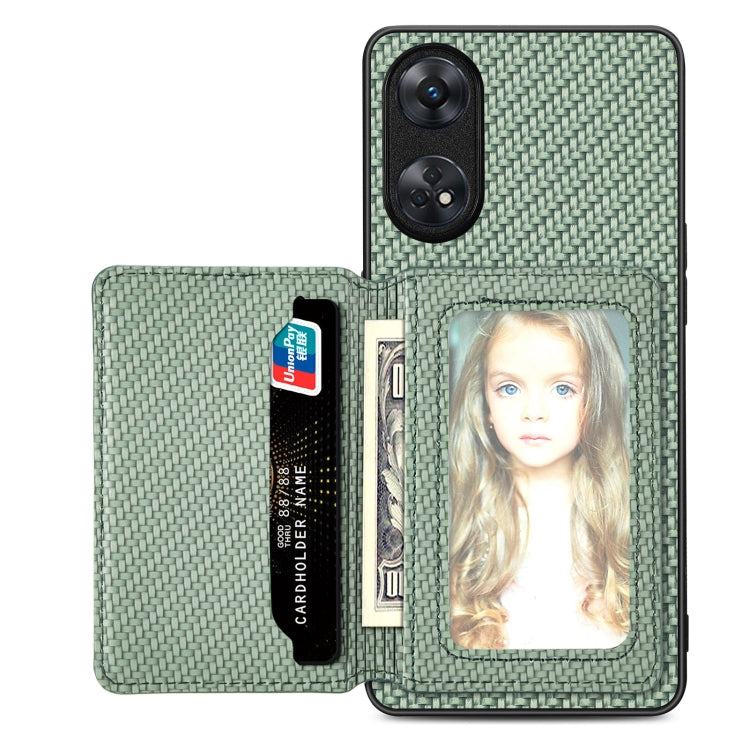 Custodia per telefono con borsa per carte magnetiche in fibra di carbonio, For OPPO Reno5 5G, For OPPO Reno7 5G, For OPPO Reno8 T 4G, For  vivo X70