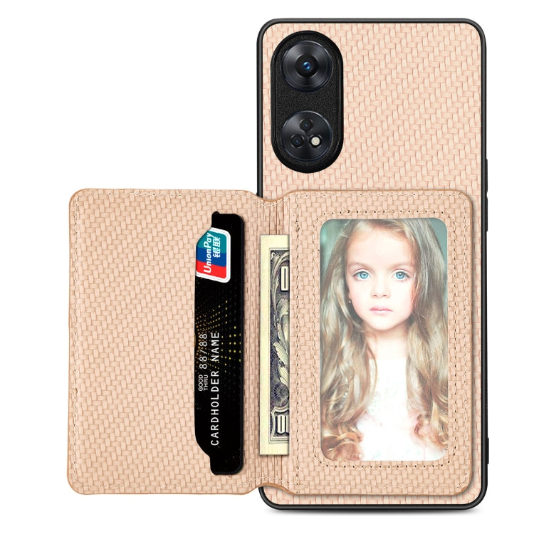 Custodia per telefono con borsa per carte magnetiche in fibra di carbonio, For OPPO Reno5 5G, For OPPO Reno7 5G, For OPPO Reno8 T 4G, For  vivo X70