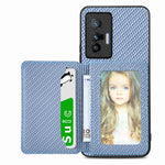 Custodia per telefono con borsa per carte magnetiche in fibra di carbonio, For OPPO Reno5 5G, For OPPO Reno7 5G, For OPPO Reno8 T 4G, For  vivo X70