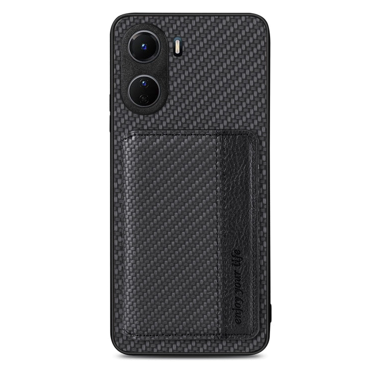 Custodia per telefono con borsa per carte magnetiche in fibra di carbonio, For vivo Y16, For vivo Y21, For Xiaomi 13 Lite, For Xiaomi Mi 11 Lite
