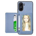 Custodia per telefono con borsa per carte magnetiche in fibra di carbonio, For vivo Y16, For vivo Y21, For Xiaomi 13 Lite, For Xiaomi Mi 11 Lite