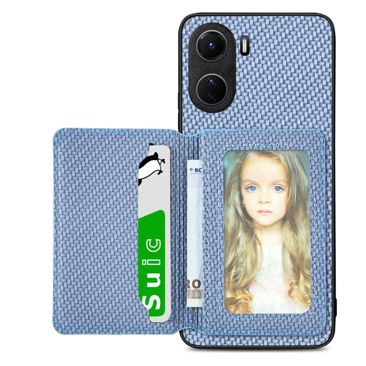 Custodia per telefono con borsa per carte magnetiche in fibra di carbonio, For vivo Y16, For vivo Y21, For Xiaomi 13 Lite, For Xiaomi Mi 11 Lite