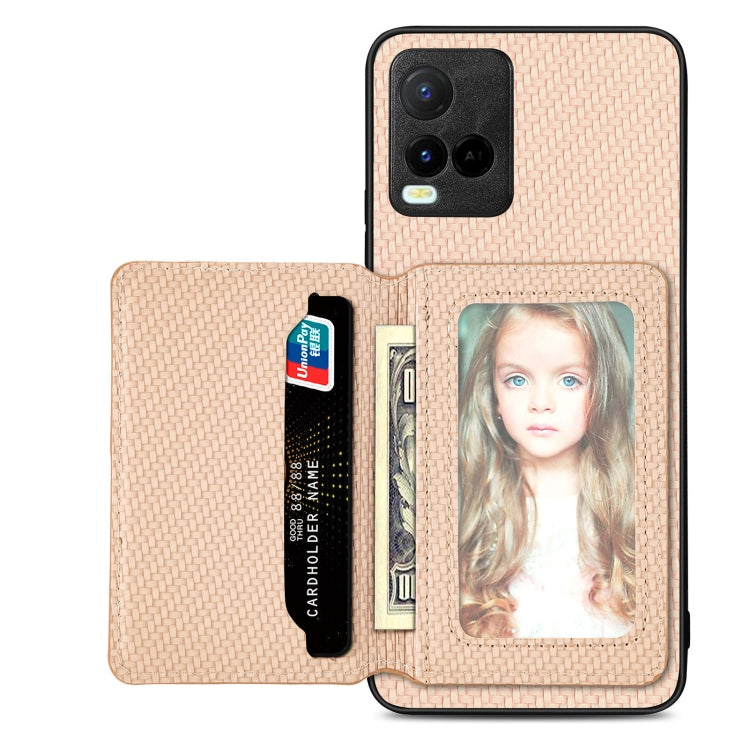 Custodia per telefono con borsa per carte magnetiche in fibra di carbonio, For vivo Y16, For vivo Y21, For Xiaomi 13 Lite, For Xiaomi Mi 11 Lite
