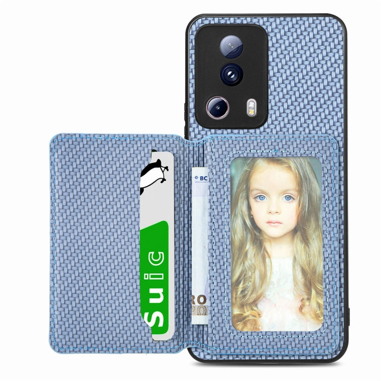 Custodia per telefono con borsa per carte magnetiche in fibra di carbonio, For vivo Y16, For vivo Y21, For Xiaomi 13 Lite, For Xiaomi Mi 11 Lite