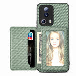 Custodia per telefono con borsa per carte magnetiche in fibra di carbonio, For vivo Y16, For vivo Y21, For Xiaomi 13 Lite, For Xiaomi Mi 11 Lite