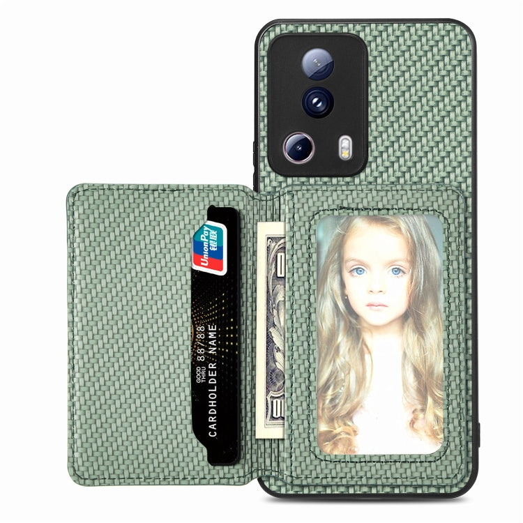 Custodia per telefono con borsa per carte magnetiche in fibra di carbonio, For vivo Y16, For vivo Y21, For Xiaomi 13 Lite, For Xiaomi Mi 11 Lite
