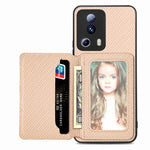 Custodia per telefono con borsa per carte magnetiche in fibra di carbonio, For vivo Y16, For vivo Y21, For Xiaomi 13 Lite, For Xiaomi Mi 11 Lite