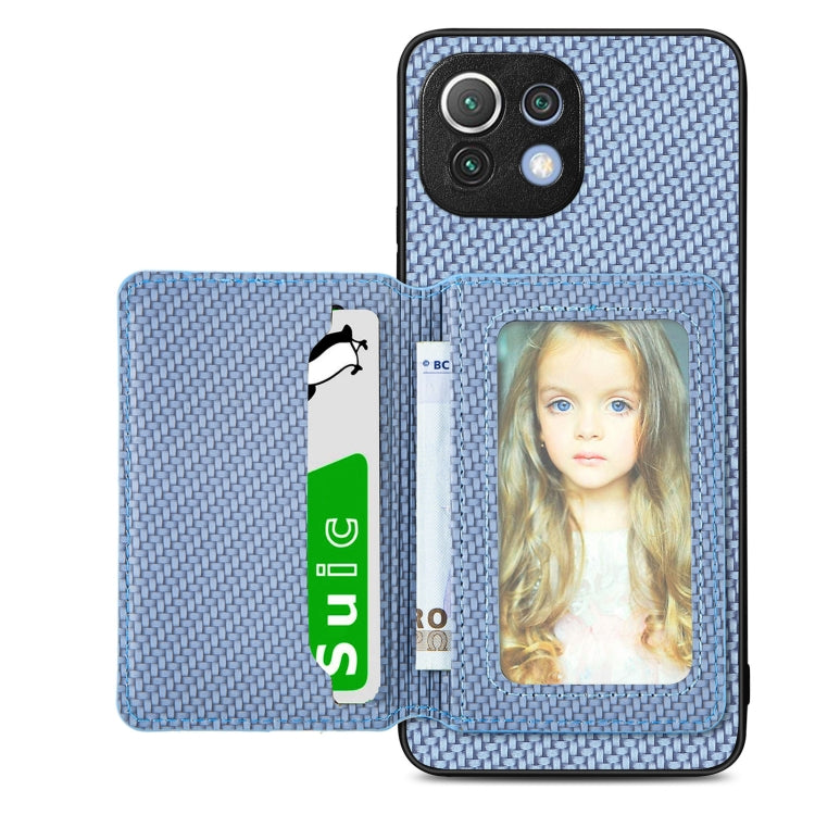Custodia per telefono con borsa per carte magnetiche in fibra di carbonio, For vivo Y16, For vivo Y21, For Xiaomi 13 Lite, For Xiaomi Mi 11 Lite