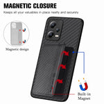 Custodia per telefono con borsa per carte magnetiche in fibra di carbonio, For Xiaomi Redmi Note 12 Pro+ 5G Global, For Xiaomi Poco X3 NFC, For Xiaomi Poco X5 Pro, For Xiaomi Poco X5